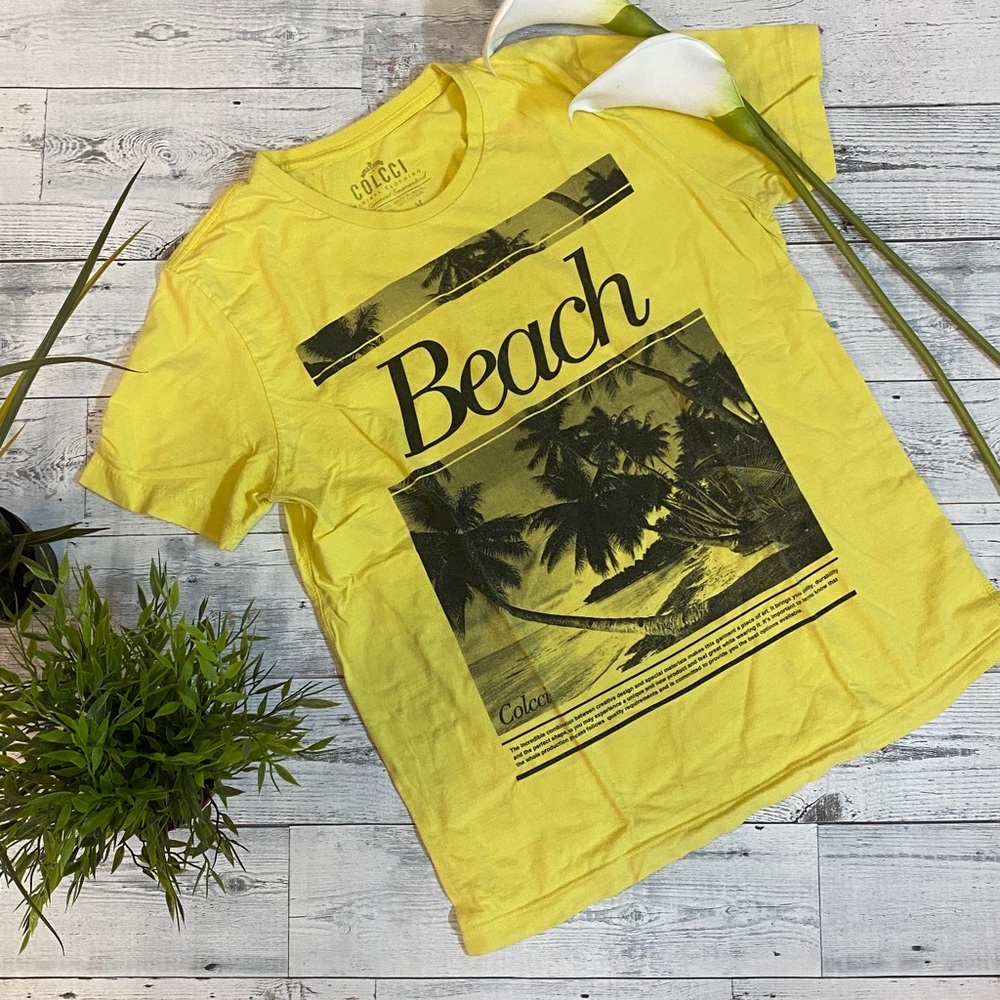 Colcci "Beach" T-Shirt, Yellow, Size M